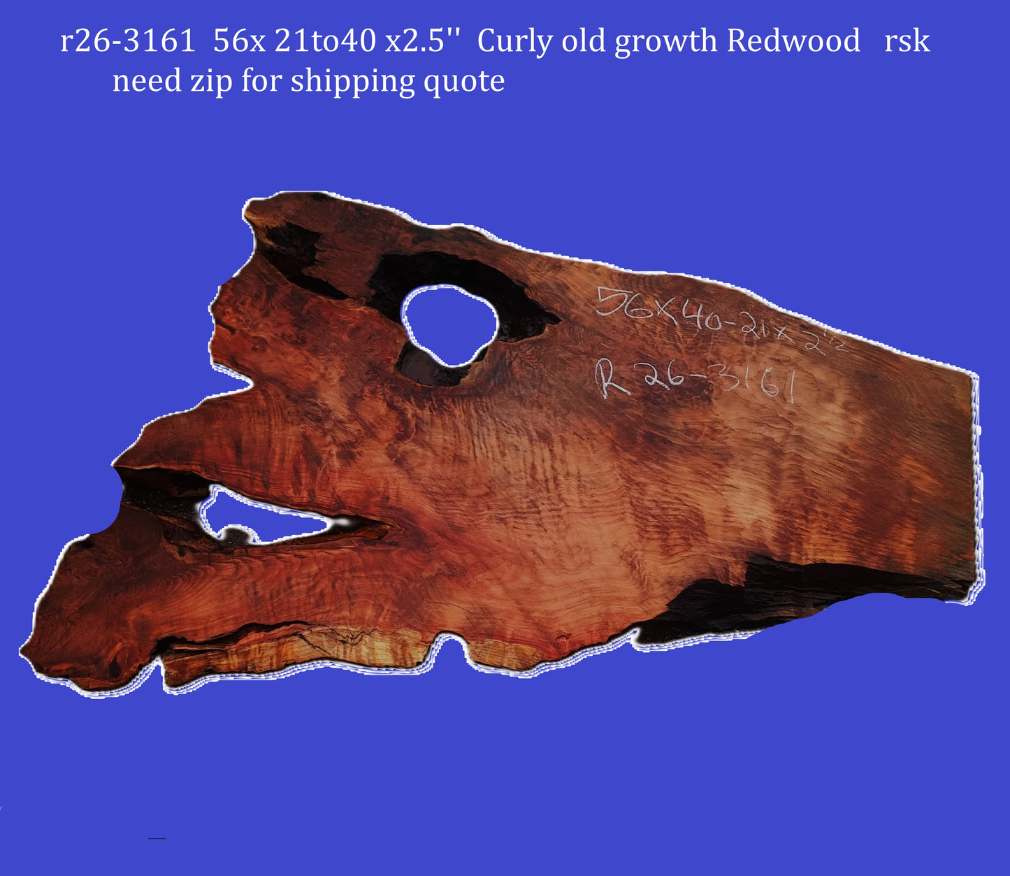 Old Growth Redwood Burl Slab | Curly | River Table | DIY | R26-3161
