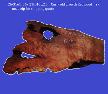 Old Growth Redwood Burl Slab | Curly | River Table | DIY | R26-3161