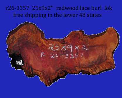 Redwood Lace Burl Slab | River Table | DIY | R26-3357