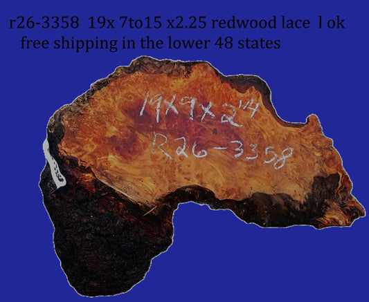 Redwood Lace Burl Slab | River Table | DIY | R26-3358