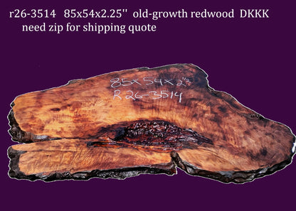 Redwood Curly Slab | DIY | Craft Wood | live edge | burl table | R22-386bs (Copy) (Copy)