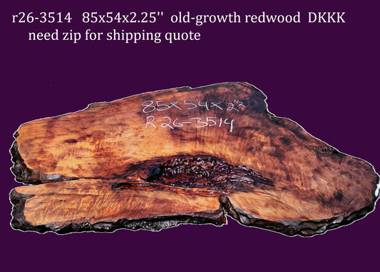 Redwood Curly Slab | DIY | Craft Wood | live edge | burl table | R22-386bs (Copy) (Copy)
