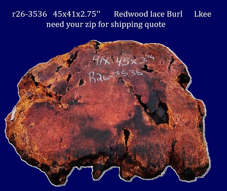 Redwood Lace Burl | DIY | Craft Wood | Table | R26-3536
