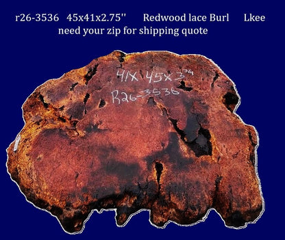 Redwood Lace Burl | DIY | Craft Wood | Table | R26-3536