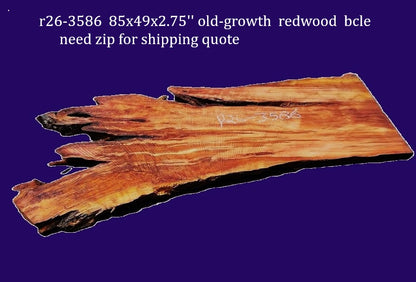 Old Growth Redwood Slab | DIY | river table | live edge table | r26-3586