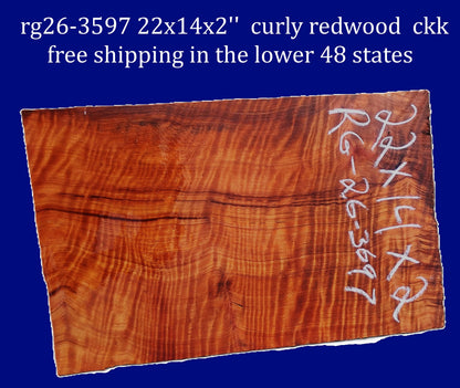 Quilted Vertical Grain OG Redwood Slab| Guitar Billet | DIY | Table | Craftwood R26-3597