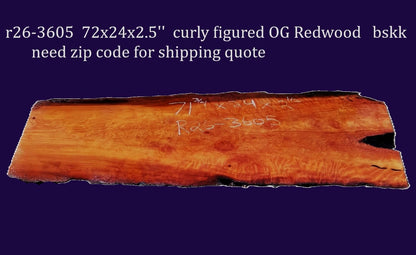 Curly Old Growth Redwood | DIY |  river table| live edge table | r26-3605