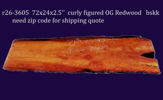 Curly Old Growth Redwood | DIY |  river table| live edge table | r26-3605