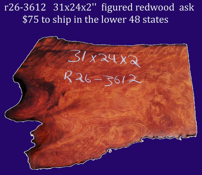 Redwood | DIY | Craft Wood | live edge burl slab | r26-3612