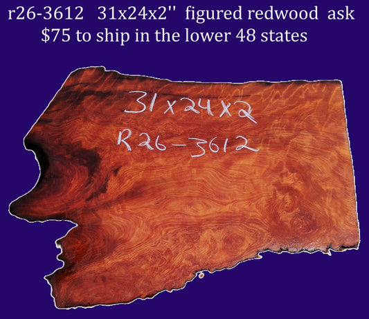 Redwood | DIY | Craft Wood | live edge burl slab | r26-3612