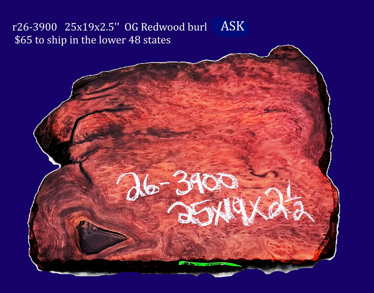Redwood Slab | OG Redwood Lace Burl |DIY | craft woods | turning block | R26-3900