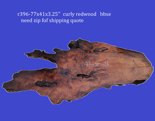 Curly Redwood Slab | Desk | Table | Bar | DIY Craftwood | R396
