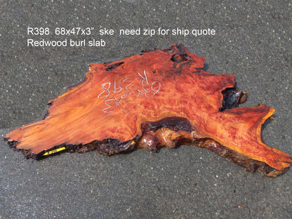 redwood burl | desk top | live edge slab | Headboard | | r-398
