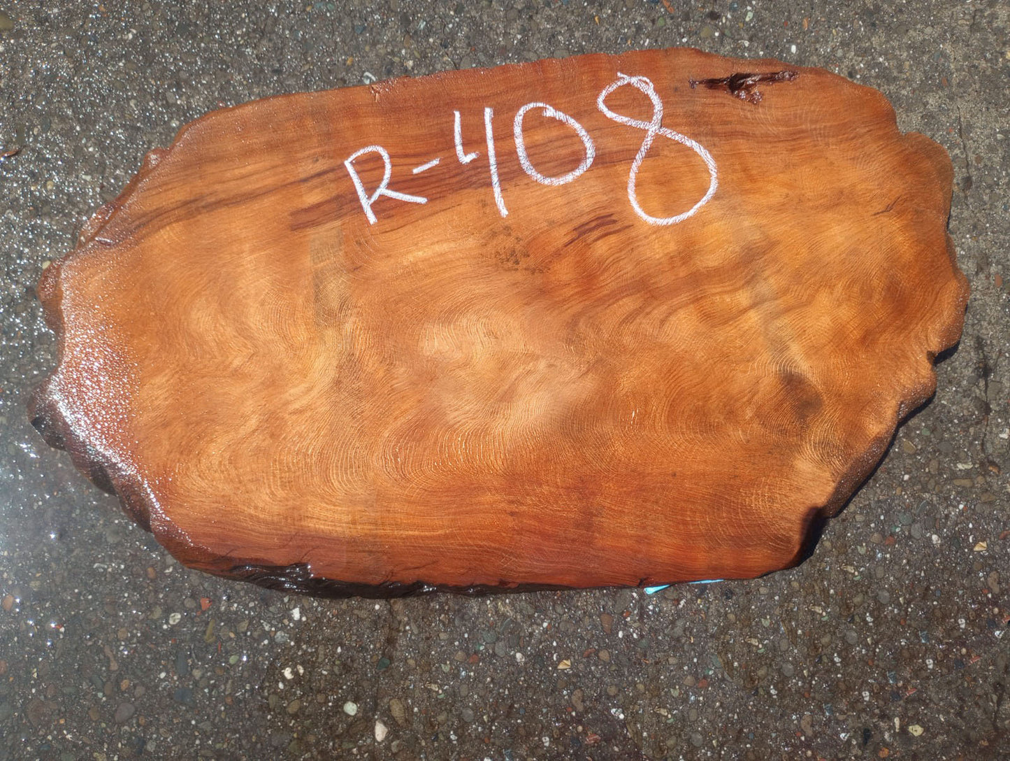 curly redwood | live edge slab | DIY wood crafts | bowl turning | r-408