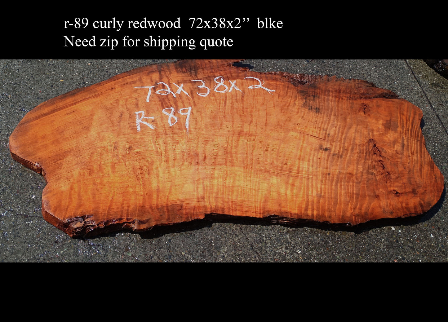 Curly Redwood | DIY Craft Wood | Desk | Redwood Slab | R-89