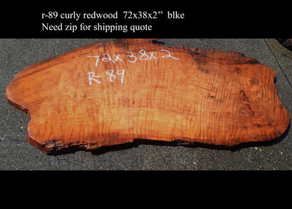 Curly Redwood | DIY Craft Wood | Desk | Redwood Slab | R-89