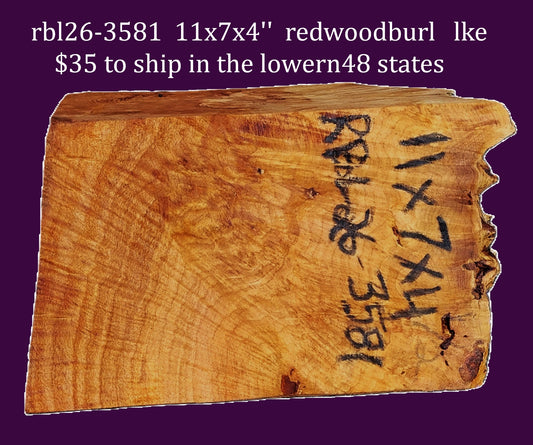 Redwood Lace Burl| bowl turning | DIY | Craft Wood | live edge | rbl-3581
