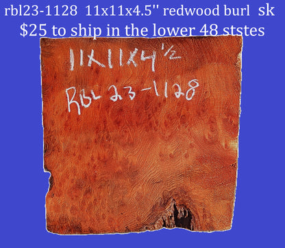 Redwood Bowl Blank | Redwood Burl | Wood Turning | DIY Craft Wood |RBL23-1128