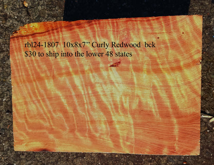 Curly Redwood Block | Turning | DIY Craft Wood | R24-1807