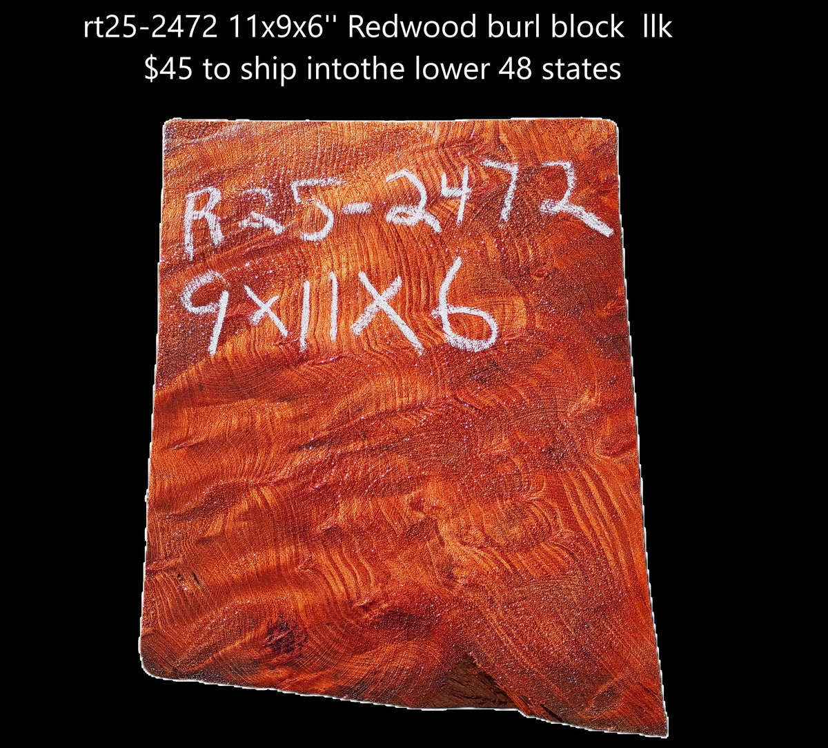 Ringwood Block R Redwood Block | Turning block | Craft Wood | RBL25-2472 – Redwood Burl ...