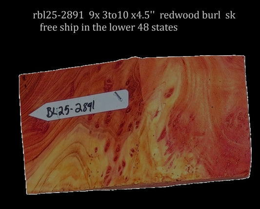 Redwood Burl Block | Turning block | Craft Wood | RBL25-2891