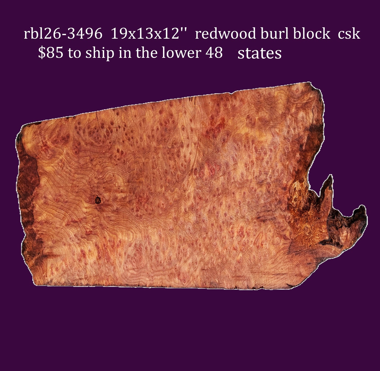 redwood Burl Block | Bowl Turning | DIY  | Craft-wood | rbl26-3508 (Copy)