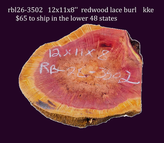 Redwood Lace Burl | bowl turning | DIY | Craft Wood | live edge | rbl26-3502