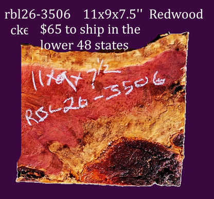 redwood Burl Block | Bowl Turning | DIY  | Craft-wood | rbl26-3506