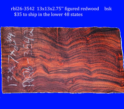 Figured Redwood | DIY | Craft Wood | live edge | rbl26-3542