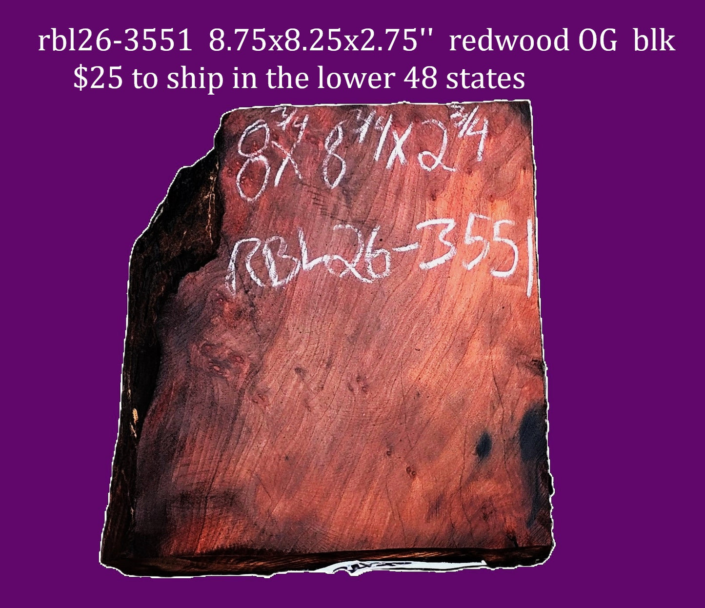 Redwood Old Growth | bowl turning | DIY | Craft Wood | live edge | rbl26-3551