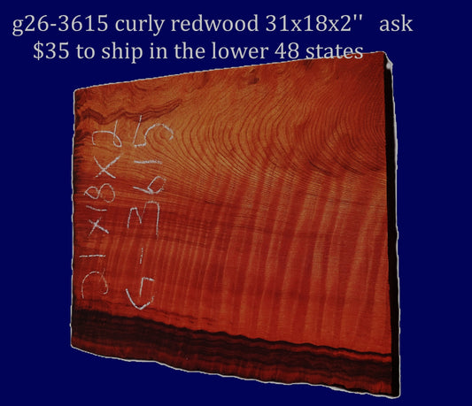 Redwood | DIY | Craft Wood | live edge burl slab | r26-3615