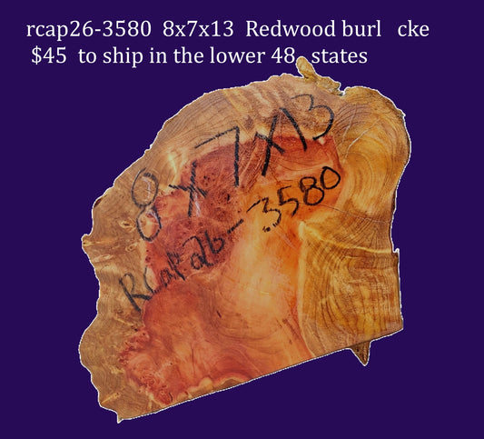 Redwood Burl | DIY | Craft Wood | live edge | rcap26-3580
