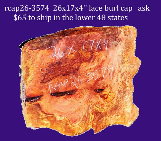 Redwood Burl Cap | bowl turning | DIY | Craft Wood | live edge | r26-3574