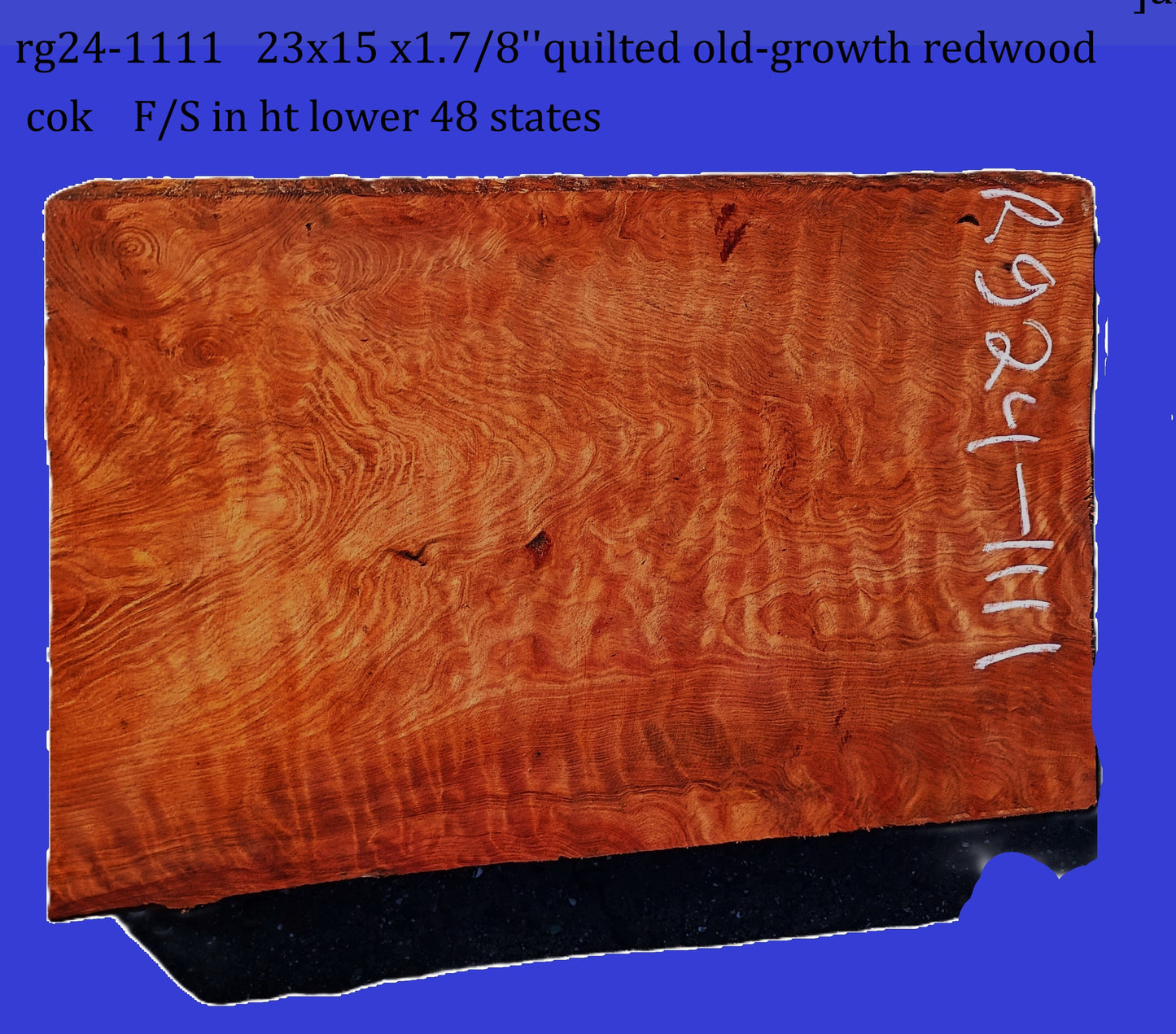 Quilted Redwood Slab | DIY | River Table | guitar billets | RG24-1111