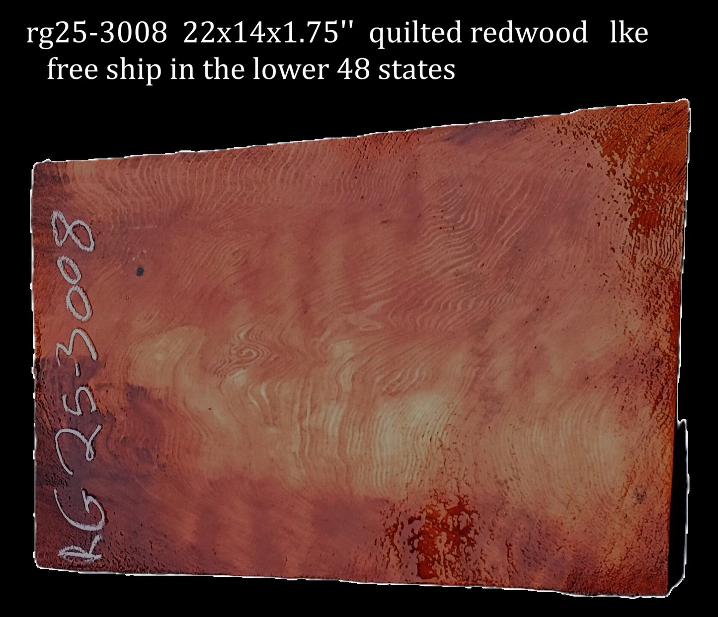 Quilted Redwood Slab | DIY | River Table | guitar billets | RG25-3008