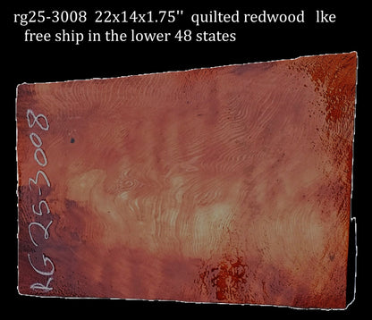 Quilted Redwood Slab | DIY | River Table | guitar billets | RG25-3008