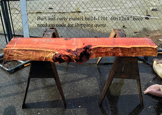 Redwood Mantel | Shelf | Burl and Curly | RM24-1701