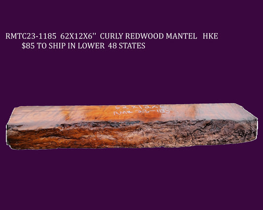 Redwood Curly mantel | shelf | DIY | Craft Wood | live edge | rmt123-1185