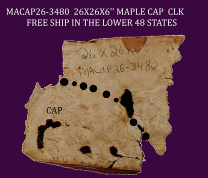 Mappa Burl Cap | Bowl Turning | Craft Wood | DIY | MA CAP 26-3480