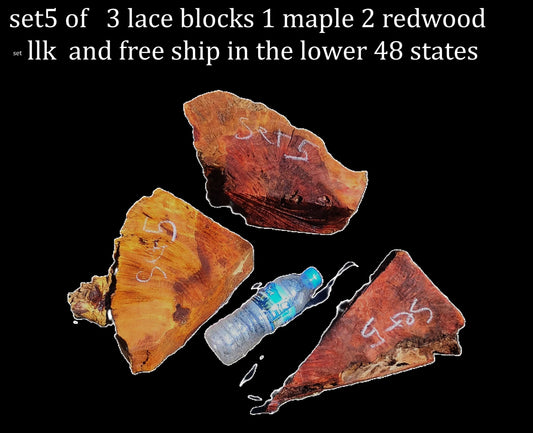 Maple/Redwood Lace Burl | Turning Blocks | DIY | Block Set#5