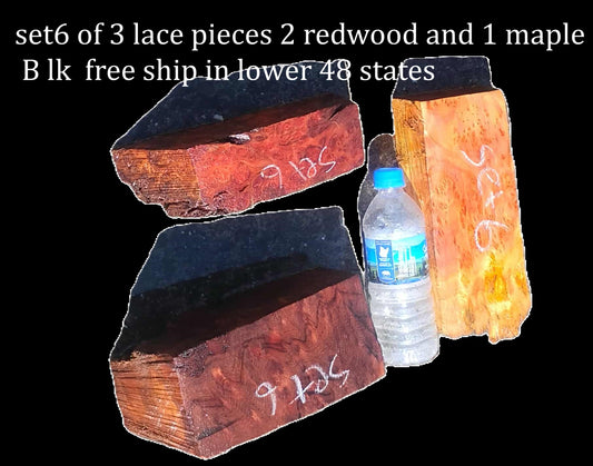 Maple/Redwood Lace Burl | Turning Blocks | DIY | Block Set #6
