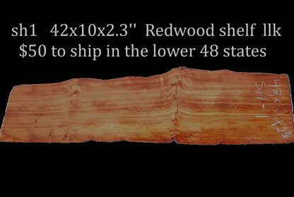 Redwood Shelf | Curly Redwood | fireplace surround | SH-1