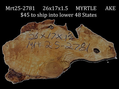 Myrtle Burl Slab | Live Edge | Craftwood | DIY | Mrt25-2781