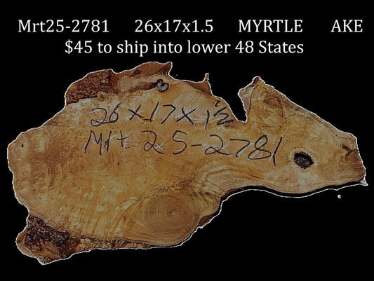 Myrtle Burl Slab | Live Edge | Craftwood | DIY | Mrt25-2781