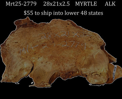Myrtle Burl Slab | Live Edge | River Table | DIY | Mrt25-2779