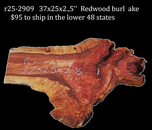 Curly and Burl | Redwood Slab | DIY | Table | R25-2909