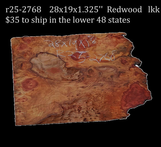 Curly and Burl | Redwood Slab | DIY | Table | R25-2768