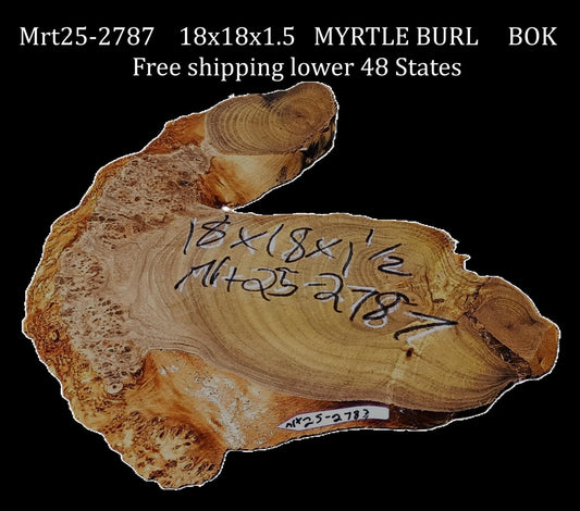 Myrtle Burl Slab | Live Edge | river table | DIY | Mrt25-2787