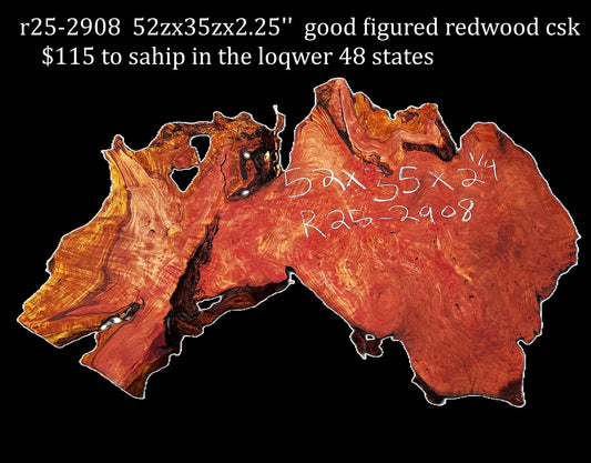 Curly and Burl | Redwood Slab | DIY | Table | R25-2908