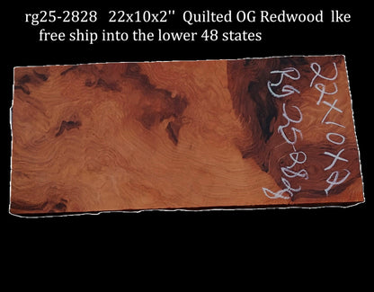 Quilted Redwood Slab | DIY | River Table | guitar billets | rg25-2828